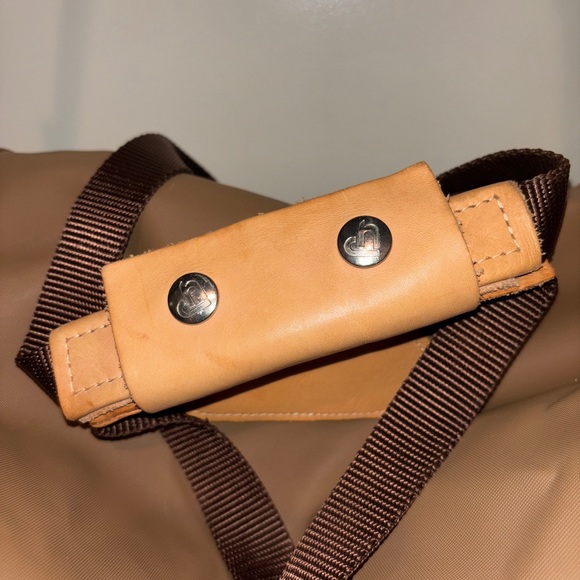 Jon Hart Design Large Brown Duffel Bag coated canvas & leather, **no monogram - Picture 7 of 16